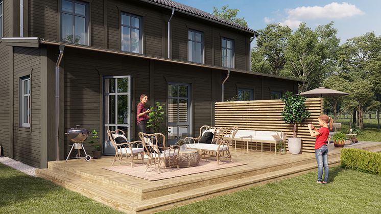 Brf Karusellen - 3D-bild av baksidan
