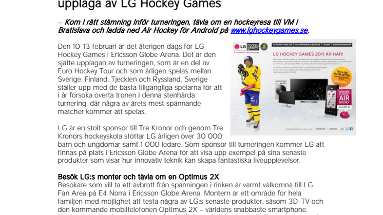 Upplev LG:s senaste produkter under årets upplaga av LG Hockey Games