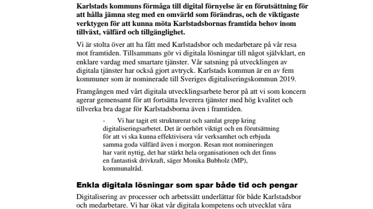 Digitala satsningar skapar mervärde för Karlstadsborna