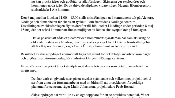 Skissuppdraget för Nödinge Centrum är slutfört – nu ställs förslagen ut
