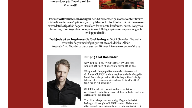 VIP inbjudan till höstens personligaste mötesevent 10/11