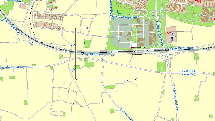 Ny trafikplats i Malmö - karta med markering