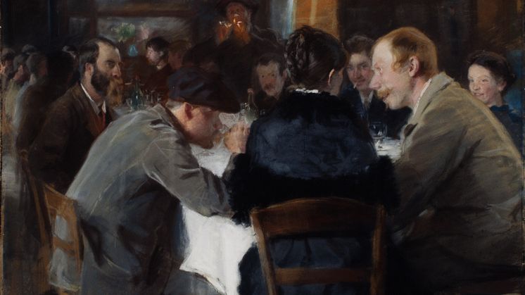Peder Severin Krøyer, Konstnärsfrukost i Grèz, 1884.