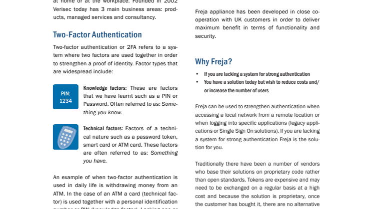 Freja fact sheet (Corporate)