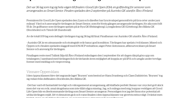 Spännande final i golftävlingen Good Life Open - här är vinnarna