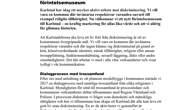 Skrivelse till kulturdepartementet