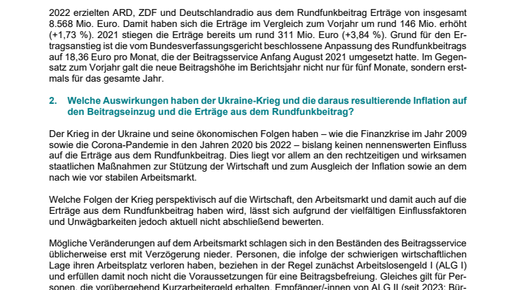 Fragen und Antworten zum Jahresbericht 2022