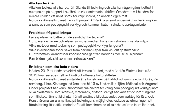 Lansering av bok om projektet Att teckna är stort!