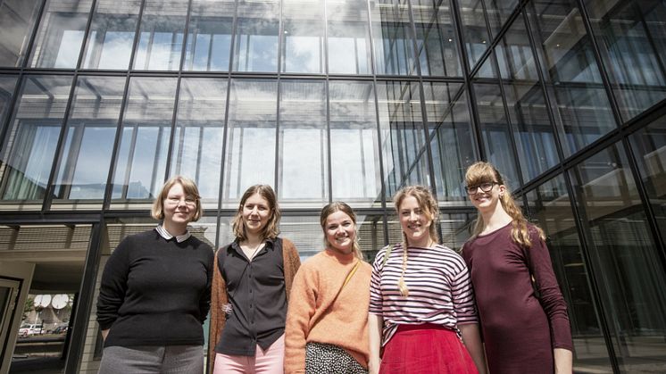 Fr vänster: Ellen Arolin, Linnéa Eriksson, Lovisa Norrsell, Mikaela Svensson och Anna Tenggren.