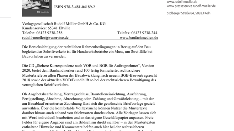 Sichere Korrespondenz nach VOB und BGB für Auftragnehmer