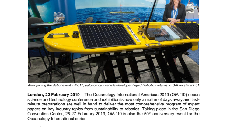 T-minus three days and counting, Oceanology International Americas prepares for lift-off