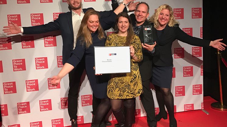 Nordic Choice Hotels utsedda till en av Sveriges bästa arbetsplatser