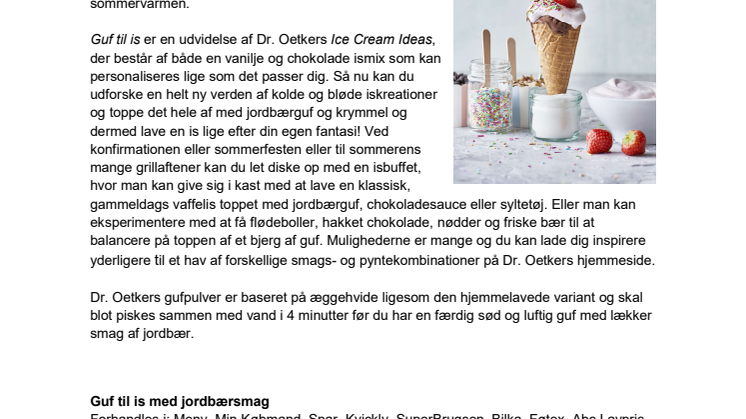 Top vaffelisen af med fluffy jordbærguf 