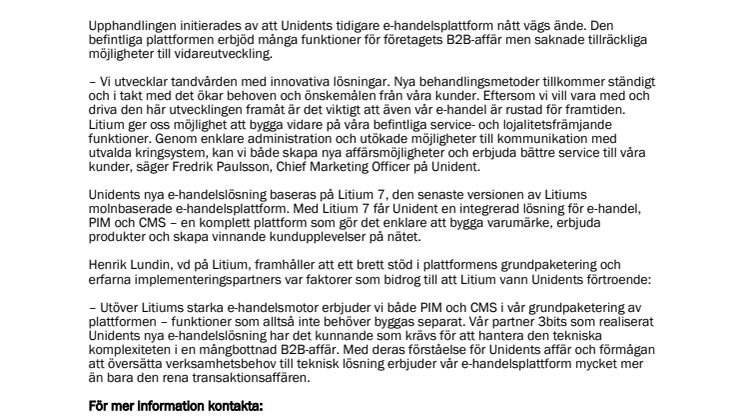 Unident framtidssäkrar e-handeln med Litium