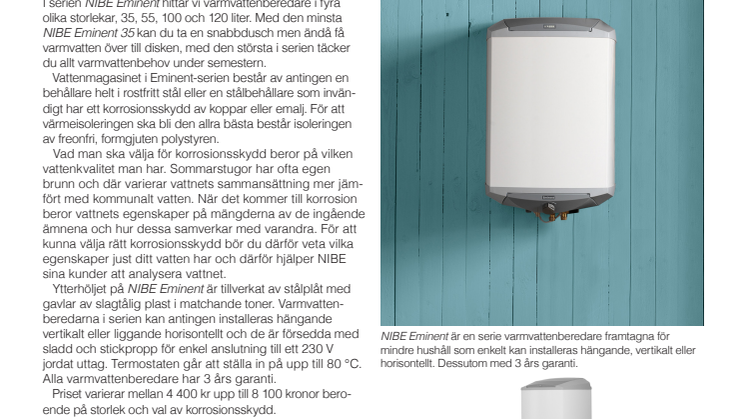 Säkra val av varmvattenberedare till sommarstugan!