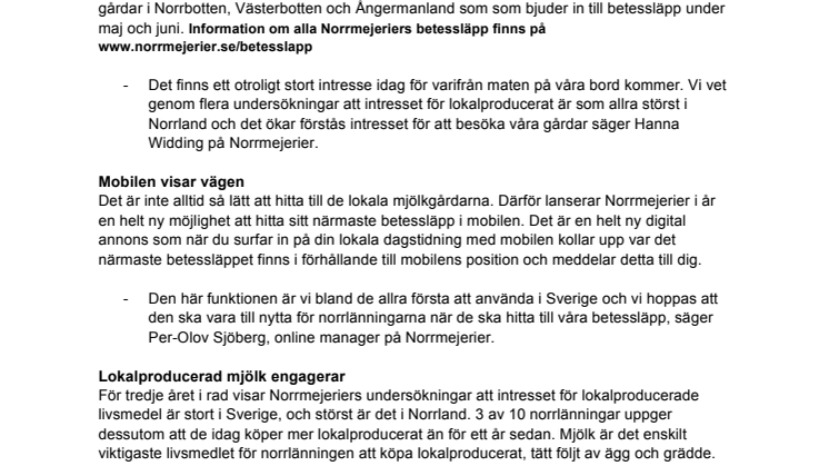 Fira in sommaren på Norrmejeriers betessläpp