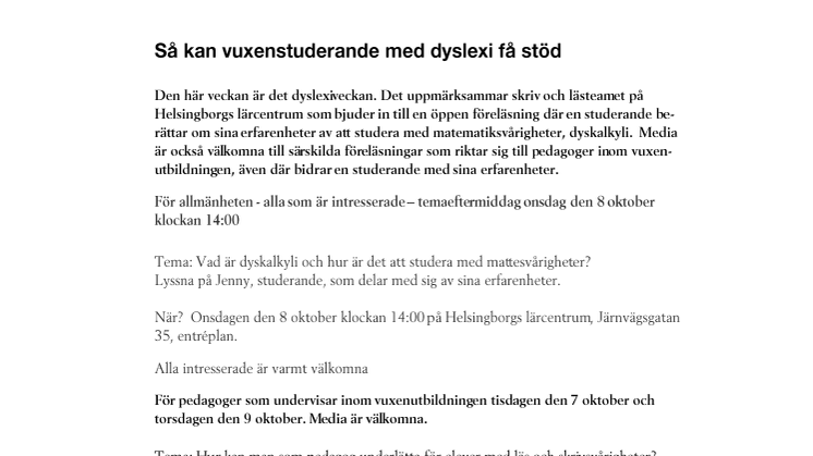 Så kan vuxenstuderande med dyslexi få stöd