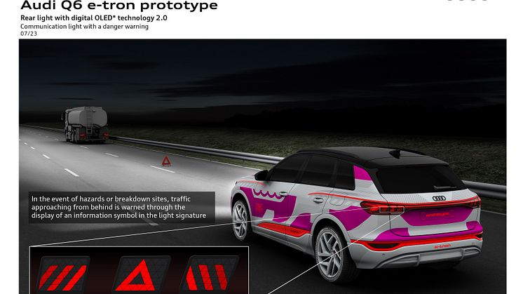 Audi Q6 e-tron prototype - lysteknologi