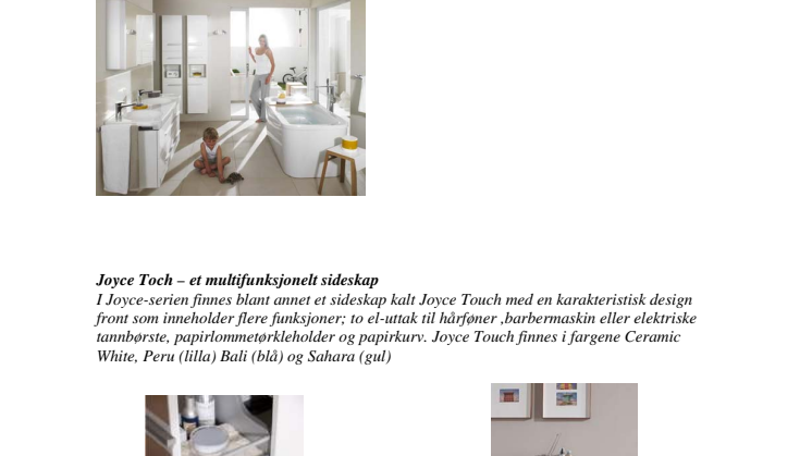 JOYCE fra Villeroy & Boch - Baderommet med app’er.