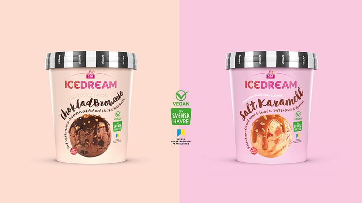Två nya veganska glassdrömmar av svensk havre från SIA Glass