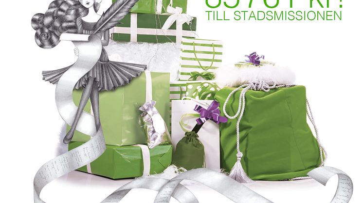Julklappsinslagning för Stadsmissionen på Frölunda Torg