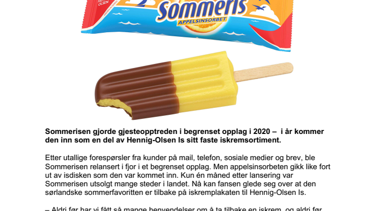 ​Sommerisen gjør comeback på iskremplakaten
