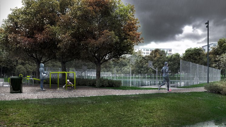 Fosietorpsparken - vid kraftigt regn
