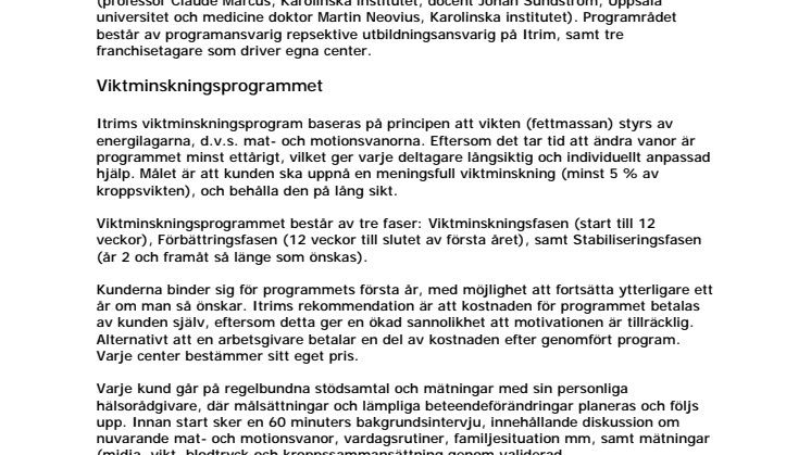 Itrim Fördjupad beskrivning