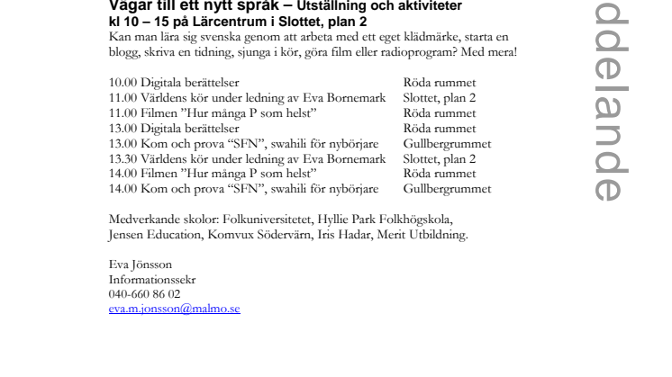 Stadsbiblioteket:: Vad är SFI, Svenska för invandrare?