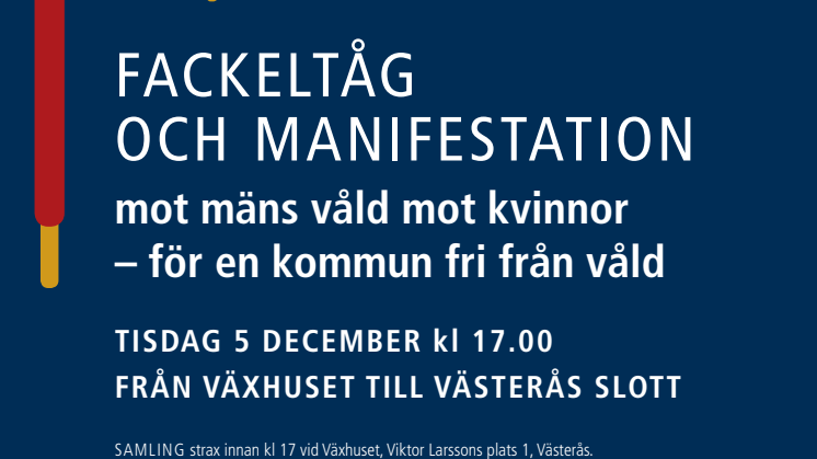 Affisch fackeltåg och manifestation mot våld