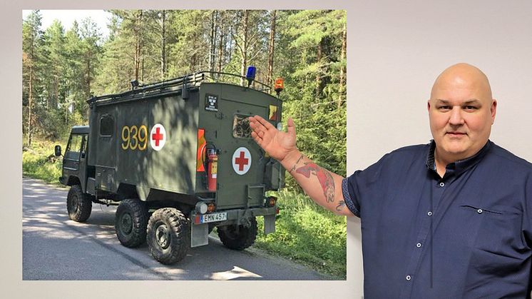 Trafikläraren Pär Dahlstedt från Gävle  ber om hjälp inför insatsen att köra ner en ambulans till fronten i Ukraina.