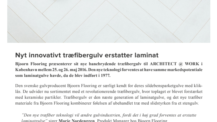 Nyt innovativt træfibergulv erstatter laminat