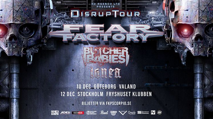 Fear Factory gör dubbla Sverigekonserter i vinter!
