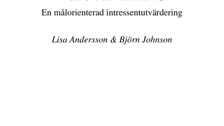 Målutvärdering vårdval Laro