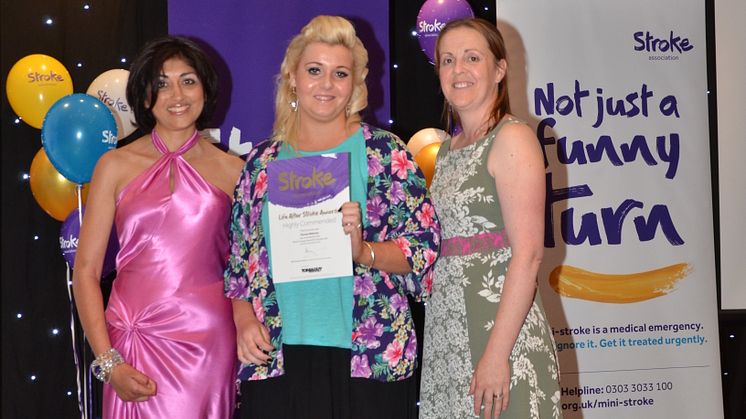 Young stroke survivor and fiancé receive regional recognition