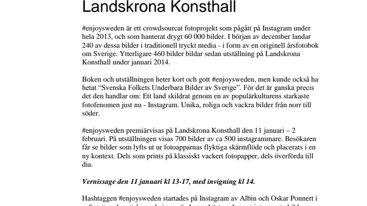 Instagrambilder fyller Landskrona konsthall