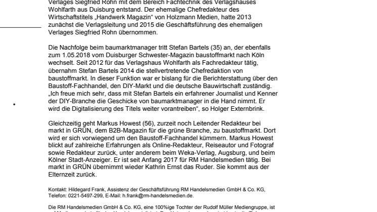RM Handelsmedien stellt Redaktionen neu auf
