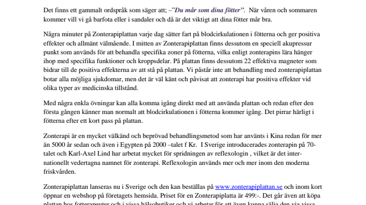 Zonterapiplattan - årets storsäljare för inom friskvård? 