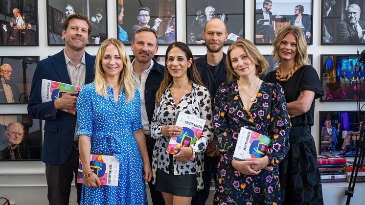 Johan Kollén, Sandra Lewinsson, Oskar Ekström, Lizzie Oved Scheja, Erik Eje Almqvist, Amanda Lodding, Frida Edman. Photo: Pelle Nilsson 
