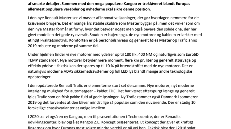Ny Renault Master – en del af en populær europæisk familie