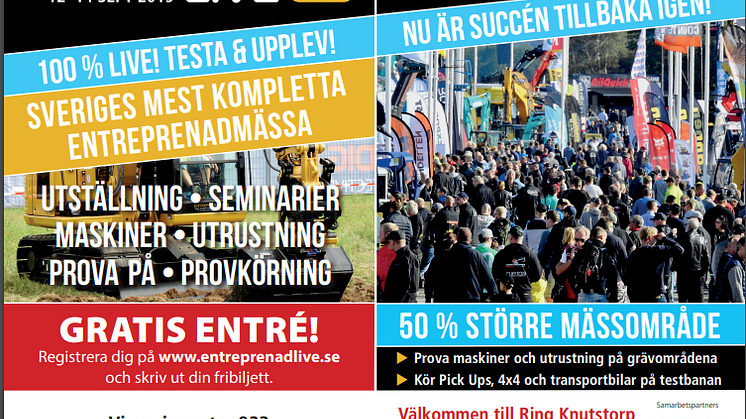 Ramirent deltar på Entreprenad Live 12–14 september i Kågeröd, Skåne
