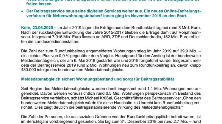 Pressemappe zur Vorstellung des Jahresberichts 2019