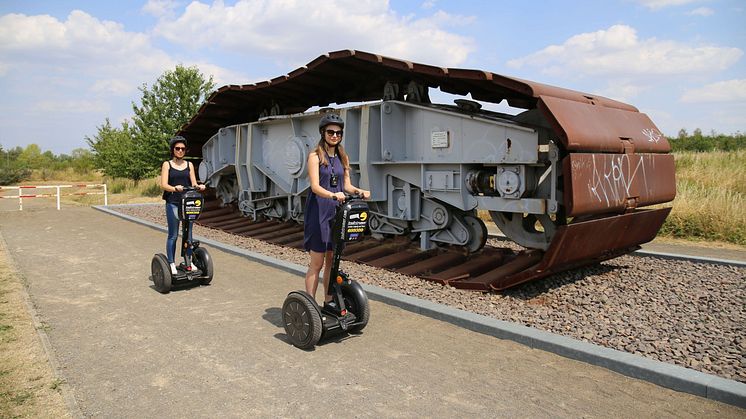 Segway-Tour entlang des Werbeliner Sees - Originalteil eines Schaufelradbaggers