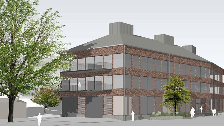 SMHI:s nya kontorsbyggnad på Nya Varvet i Göteborg är inspirerad av kringliggande varvs- och örlogsmiljö. Bild: Källfelt AB