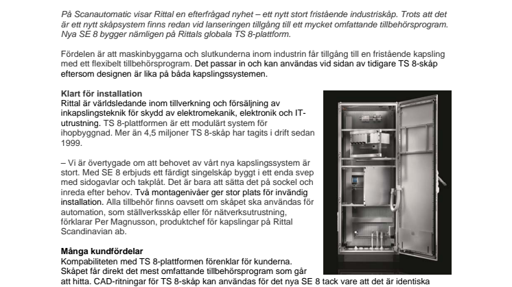 Premiär på Scanautomatic med nytt kapslingssystem