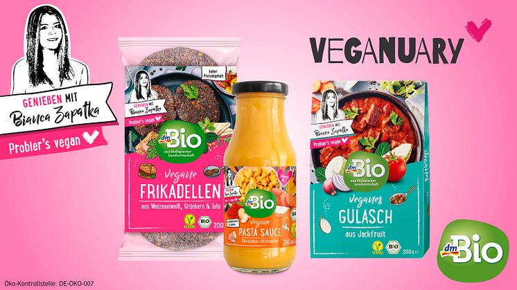 Probier´s vegan: Limitierte Produkte von dmBio im Veganuary