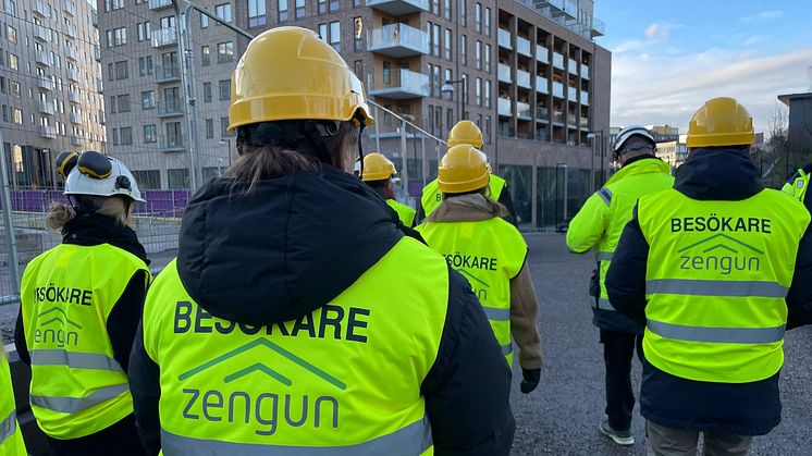 Byggvarubedömningens medarbetare på besök hos Fabeges projekt Haga Norra 1