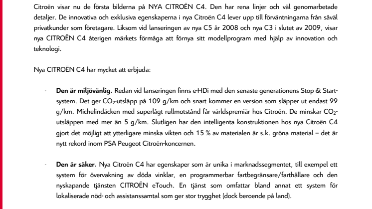 NYA CITROËN C4 – FÖRSTA BILDERNA