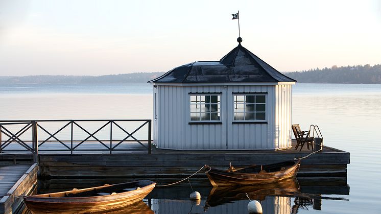 Lusthuset och brygga på konferenshotell Vår Gård Saltsjöbaden