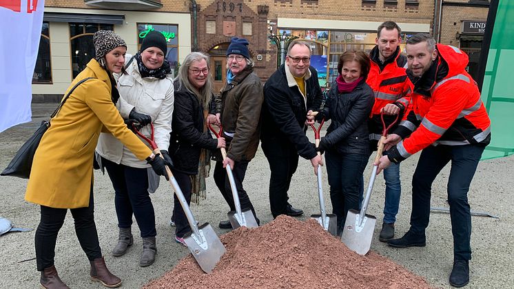Första spadtaget Stora torg Eslöv